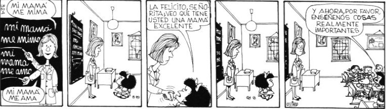 Mafalda pide a su profesora que la enseñe cosas importantes